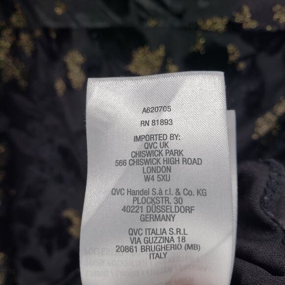 Isaac Mizrahi Women's Black Gold Velvet Burnout Faux Wrap Dress Size Small - Picture 11 of 14